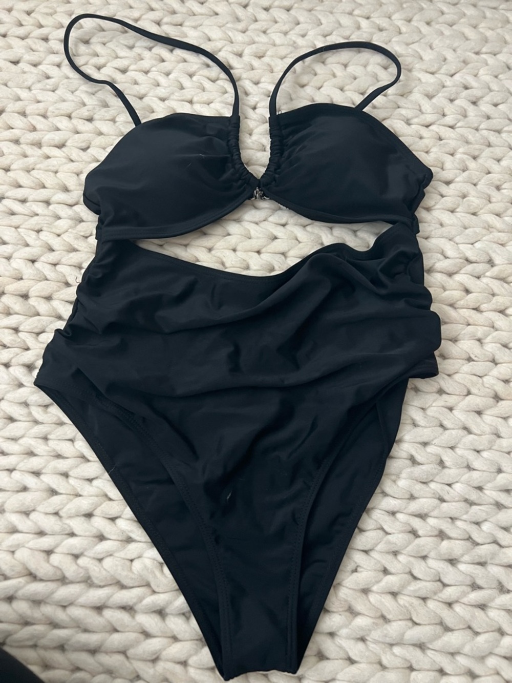 Black Cutout One-Piece Swimsuit - Women